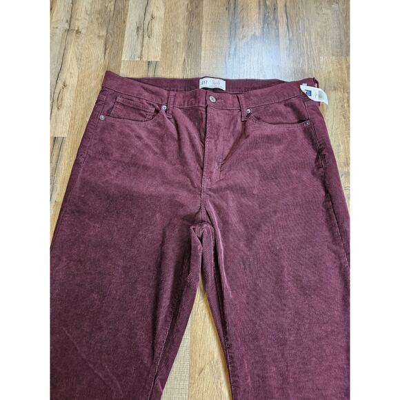 Gap 70s Flare Corduroy Pants Size 18 R High Rise Patch Pocket Wine NWT Wide Leg - Picture 5 of 9